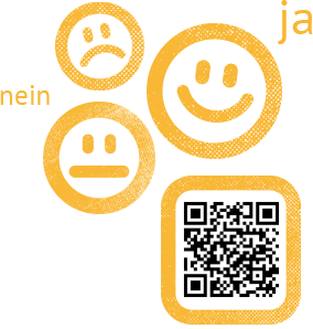 Startgrafik mit QR-Code