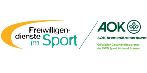 Logo 'Freiwilligendienste im Sport, AOK Bremen/Bremerhaven'