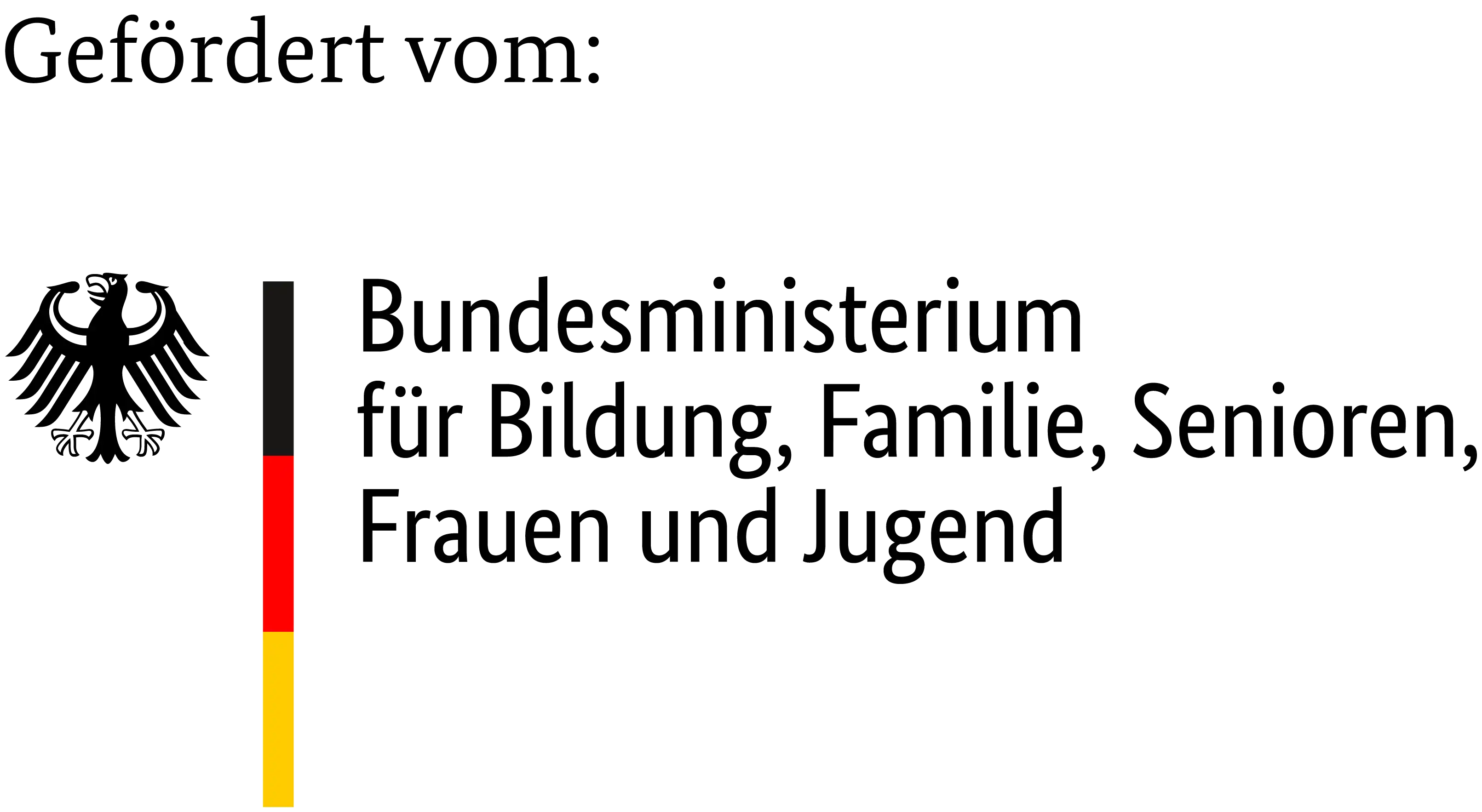 Logo 'Gefördert vom: Bundesministerium für Familie, Senioren, Frauen und Jugend'