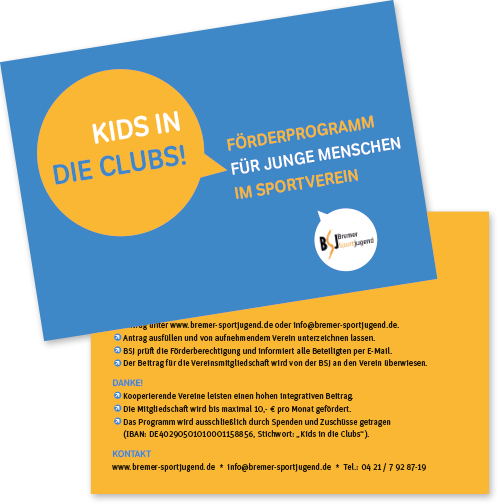 Postkarte Förderprogramm für junge Menschen im Sportverein