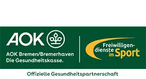 Logo 'Freiwilligendienste im Sport, AOK Bremen/Bremerhaven'